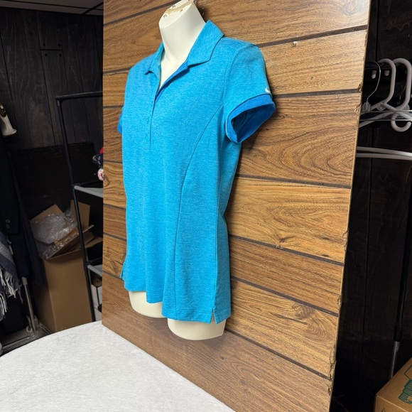 Nike Golf Tour Performance two tone Blue Polo Shirt dri fit size small - Picture 8 of 9